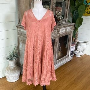 TORRID Mini Lace Button-Front Shirt Dress 2X NEW DESERT SAND